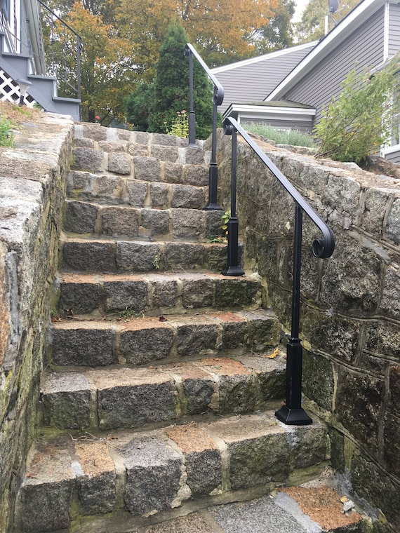 Complete Kit Staircase Handrail 4ft Wrought Iron Φ1.3″ Thickened Banister Rail Wall Support Hand Railings for Stairs Complete Kit Staircase Handrail 4ft Wrought Iron Φ1.3″ Thickened Banister Rail Wall Support Hand Railings for Stairs