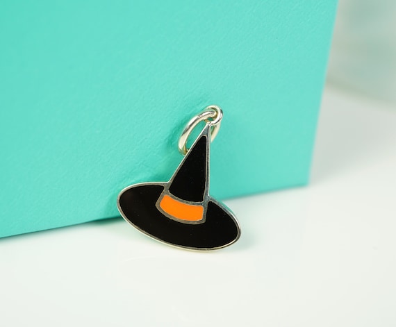 Tiffany & Co Orange and Black Enamel Witch Hat Ch