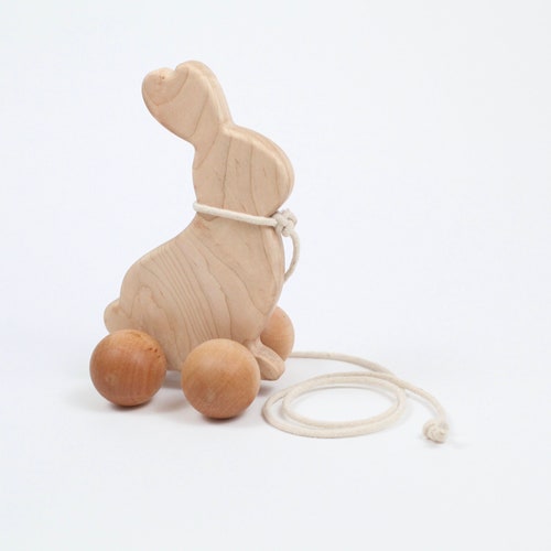 Big Wooden Toy Fox Pull Along Toybaby Toyschristmas - Etsy