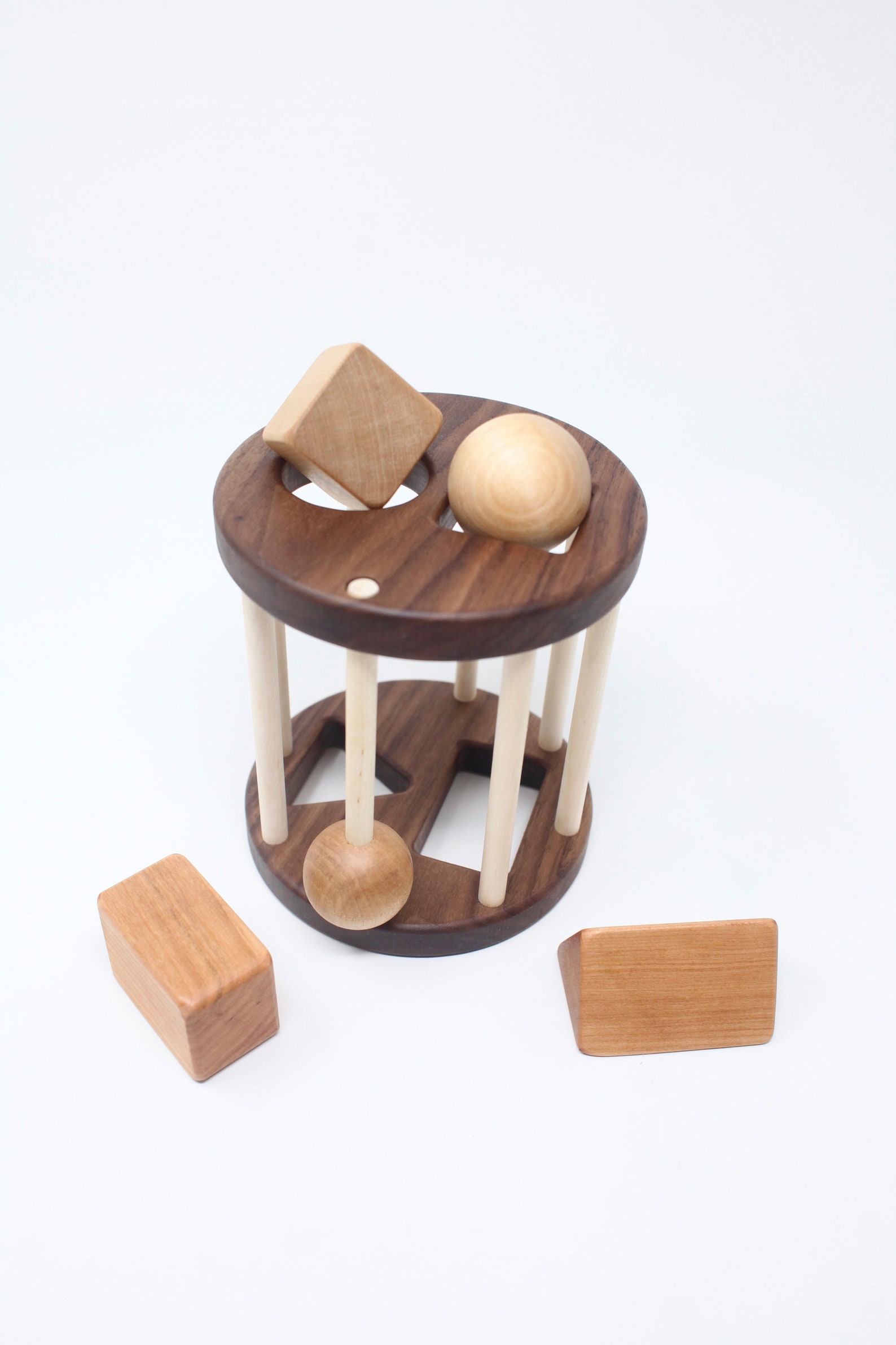 Wooden Shape Sorter Toy Montessori Inspired Wooden Toddler Etsy