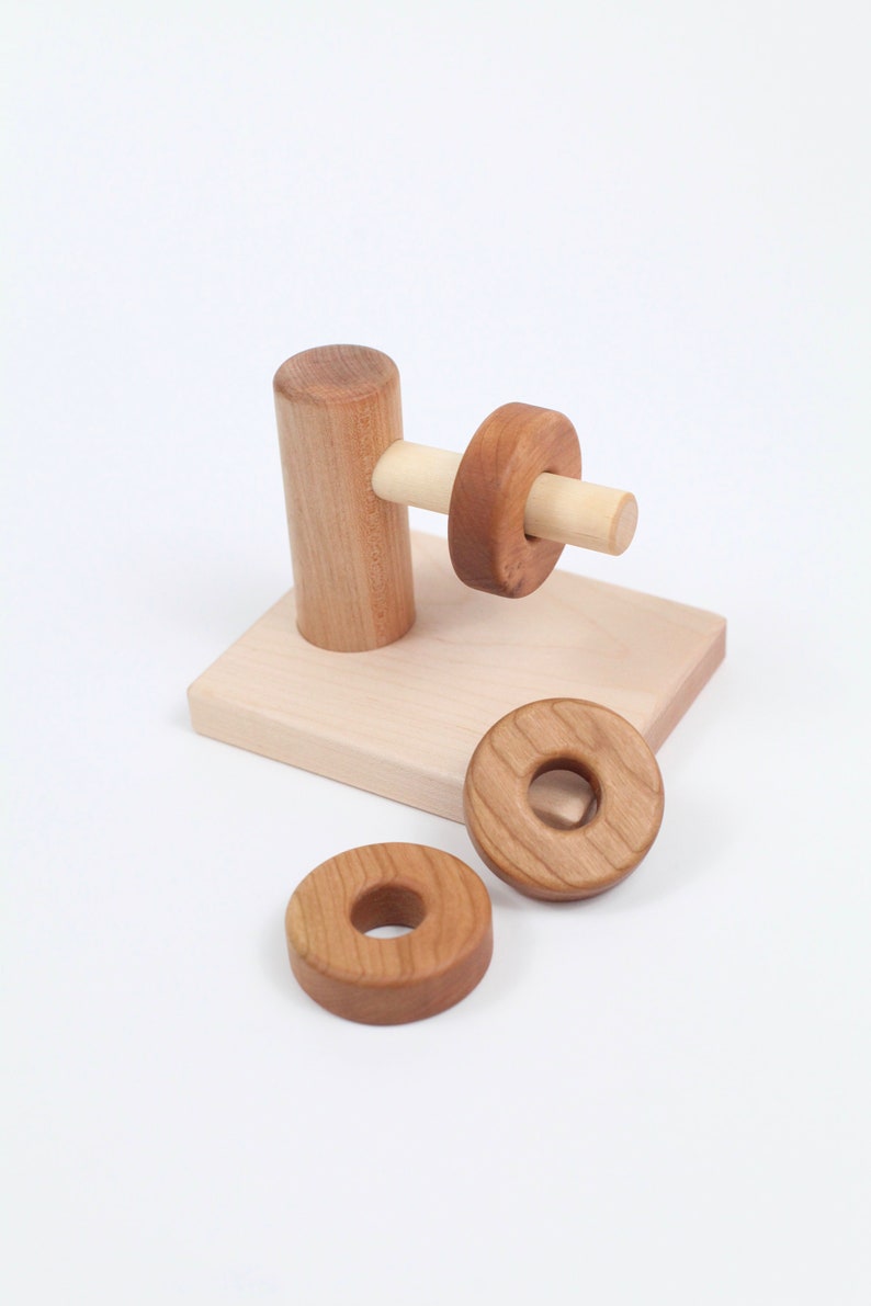 4 Montessori Dowel Toys---Toddler Stacking Set
