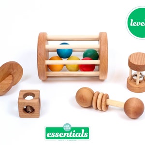 Montessori 4-8 Month Baby Play Kit of 5 Toys Montessori image 1