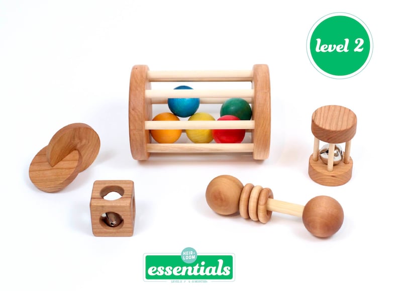 Montessori 4-8 Month Baby Play Kit of 5 Toys Montessori image 1