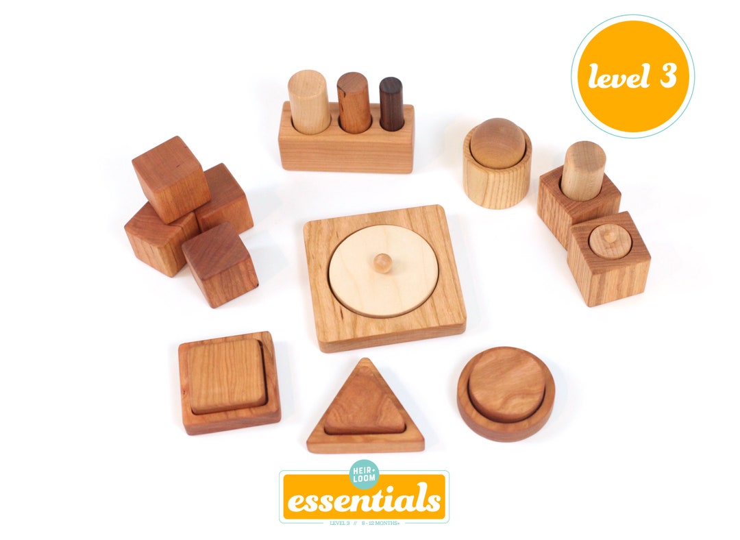 Classic Wooden Blocks Stacking Game with Colored Wood and Carrying Bag for  indoor and Outdoor Play by Hey! Play! 