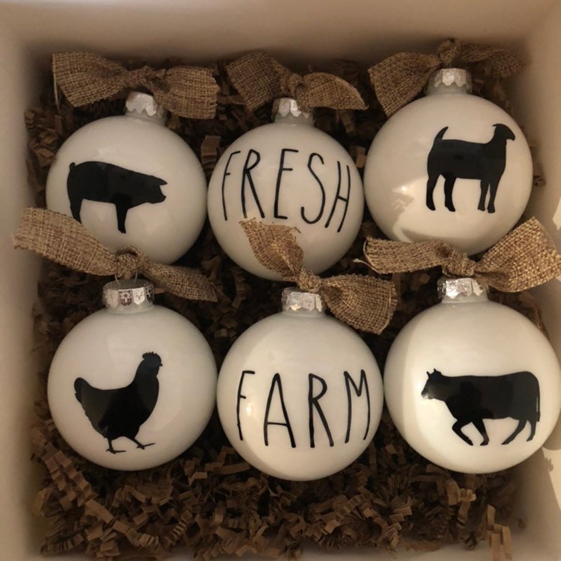 Farmhouse Christmas Ornaments Farm Animals Ornaments Etsy