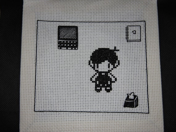 OMORI ホワイトスペース - フレーム付きクロスステッチ - Etsy 日本