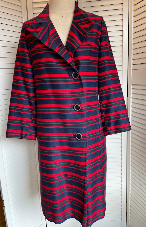 SALE Vintage 1960s I.MAGNIN & Co. MOD Striped Coat