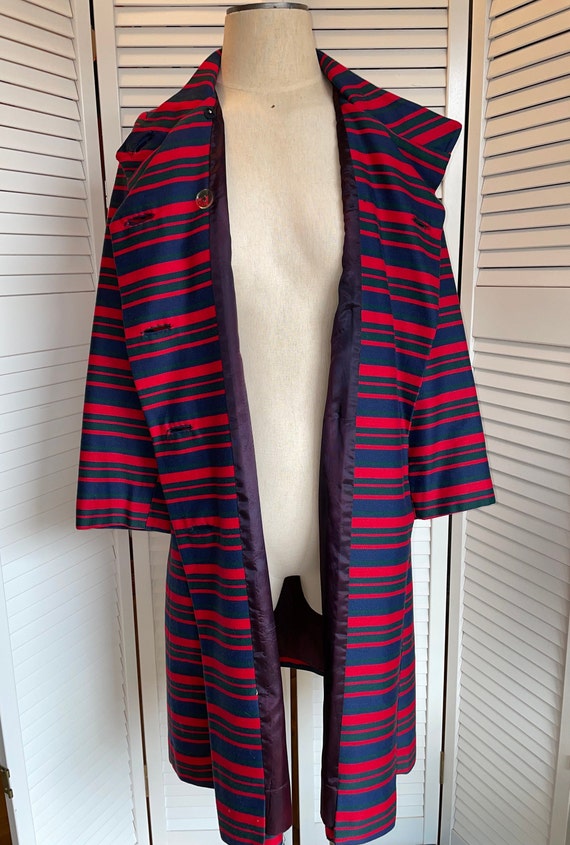 SALE Vintage 1960s I.MAGNIN & Co. MOD Striped Coat - image 9