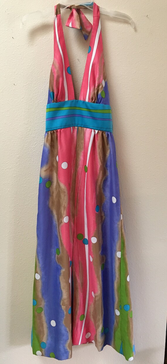 Vintage 1960-70s Tori Richard Hawaii Halter Dress