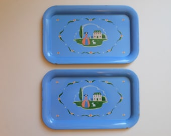 Cute Vintage Pastoral Scene Trays-2