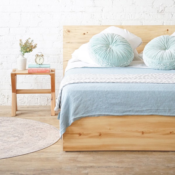 The Butte - Rustic Modern Platform Bed Frame & Headboard - Loft Style - Solid Wood - Handmade in USA