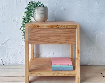 The Craftsmen - Barn Wood Style Rustic Bedside Table - End Table - Nightstand - Modern Rustic - Handcrafted in USA