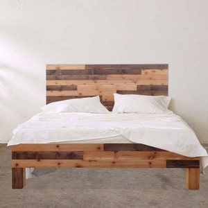 Original Knot and Grain - Barnwood Style Bed Frame and Headboard Set - Handmade in USA