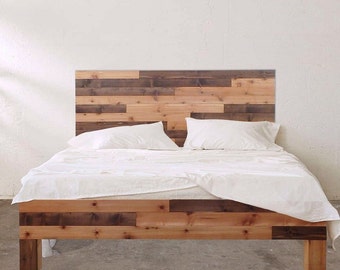 Original Knot and Grain - Barnwood Style Bed Frame and Headboard Set - Handmade in USA