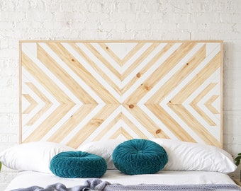 The Big Valley - Natural Headboard - Original Wall Art - Farmhouse Bed Board - Organic - Handmade in USA