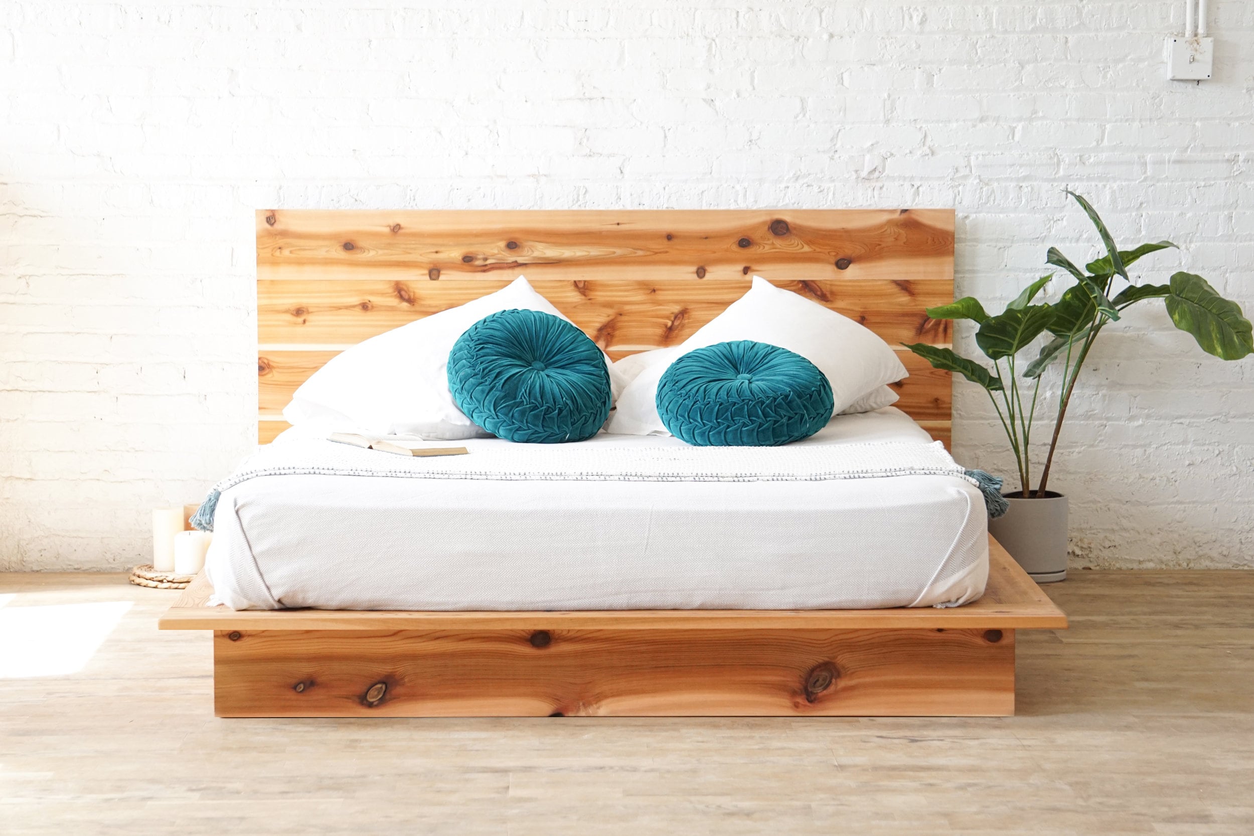 The Woodland Platform Bed Frame And Headboard Rustic - Etsy