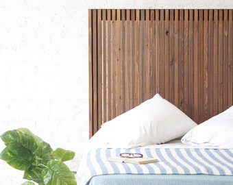 The Carolina North Headboard - Vertical Headboard - Natural Solid Wood - Rustic Modern and Mid Century - Organic - Handmade in USA