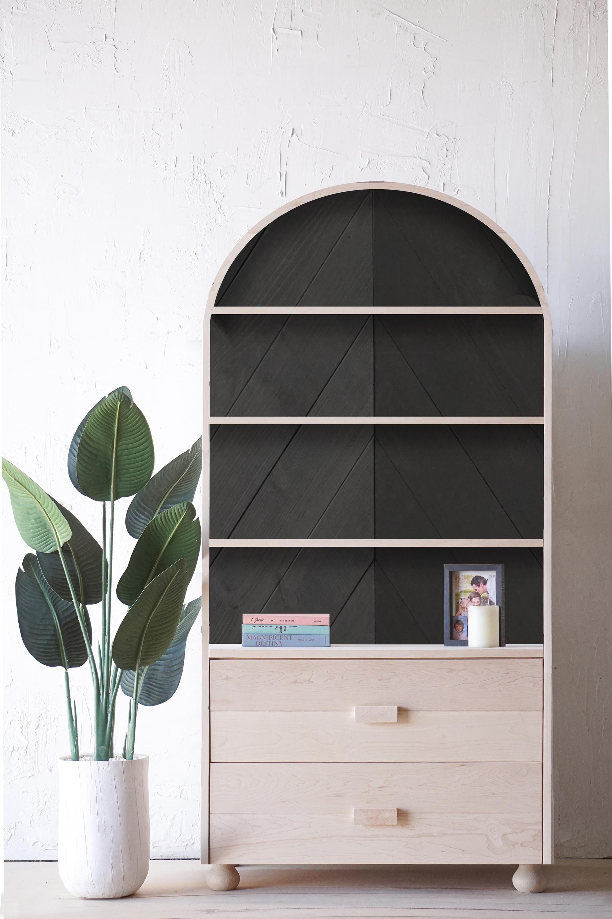 The Emily - Solid Hardwood Storage Cabinet - American Made Hutch - Arched Shelf Dresser or Pantry