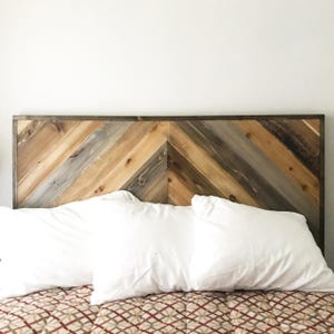 Rustic Chevron Headboard - Original Design - Modern Rustic - Cedar Barn Wood Style - Handmade in USA