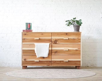 The Six Drawer Dresser Cedar Barn Wood Style Wide Dresser