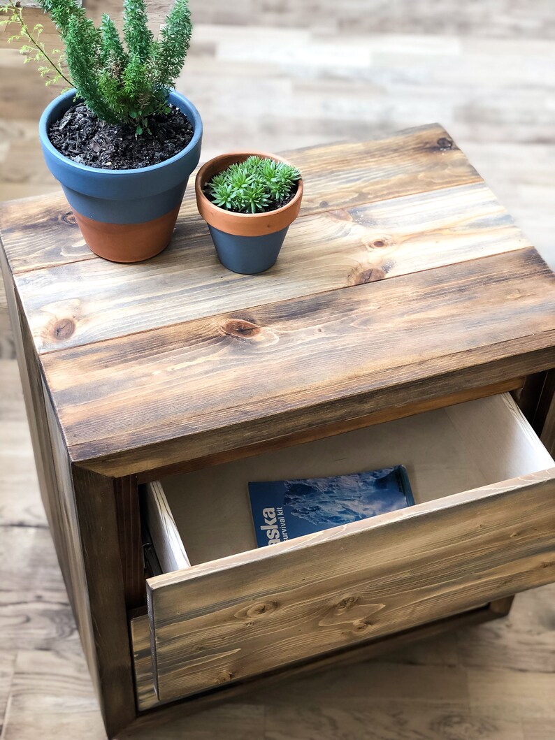 The Trapper Farmhouse and Loft Style Modern Rustic End Table American Made