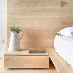 The Driftless - Solid Wood Platform Bed Frame With Wide Headboard ...