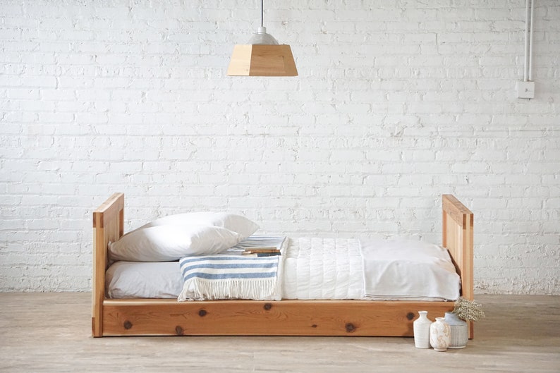 American made furniture. Daybed. Platform bed frame. Headboard. Natural solid wood. Refined rustic. Modern. Farmhouse. Mountain cabin. Cottage style. Heirloom quality. Sustainably sourced materials. Outdoors inspired. Antique inspired. Bedroom.