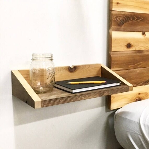 Floating end table shelf deals