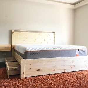 Rustic Modern Storage Bed New American Standard Handmade Etsy