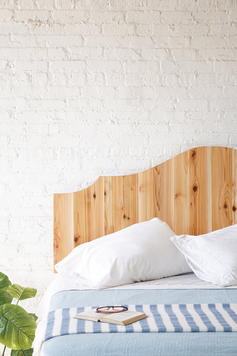 Natural solid wood headboard. Americana design. Rustic antique inspired. Handcrafted in the USA. Heirloom quality furniture. Bedroom furniture.