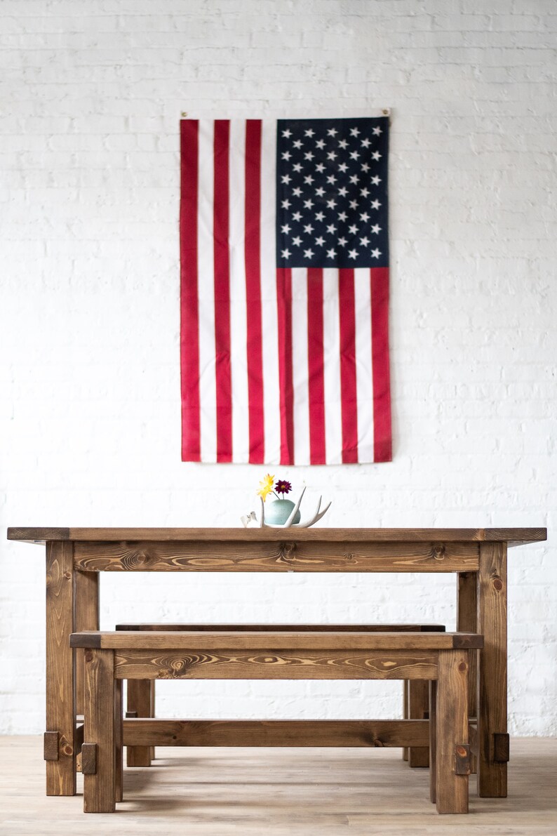 The Gather Farm Style Table and Bench