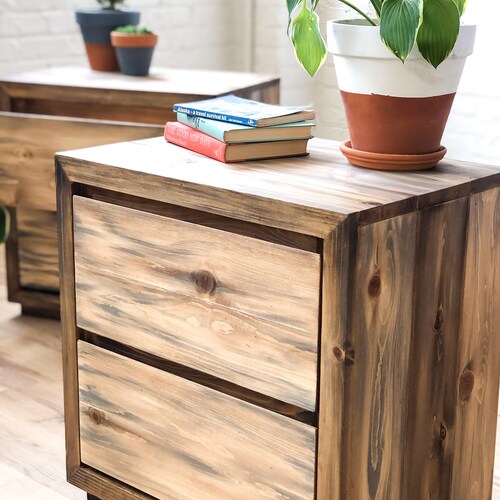 The Trapper Modern Rustic End Table Farmhouse and Loft Etsy