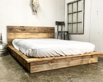 Raw timber online bed frame