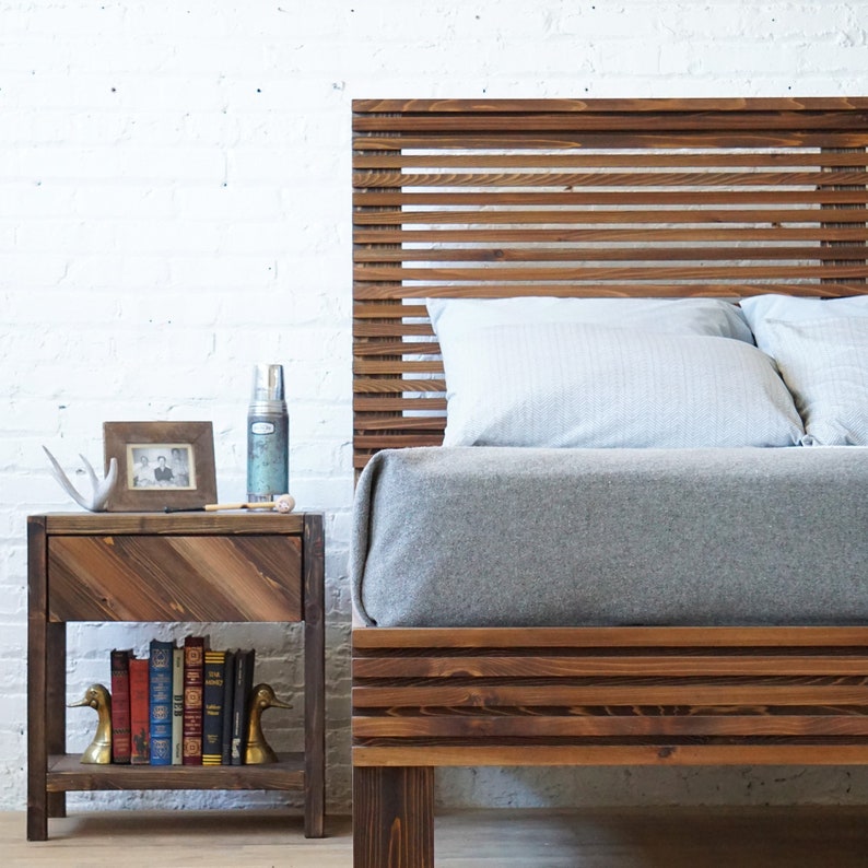 The Carolina Headboard Natural Solid Wood Headboard Rustic Etsy Canada