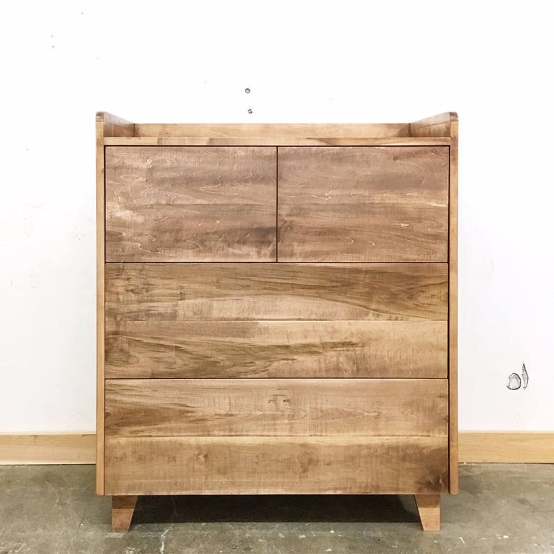 Weathered Maple Hardwood Dresser Rustic Modern Changing Table Handmade In Usa