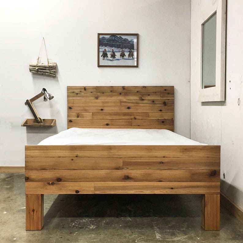 Alpine Sleigh Platform Bed Frame & Headboard Set Handmade in Etsy