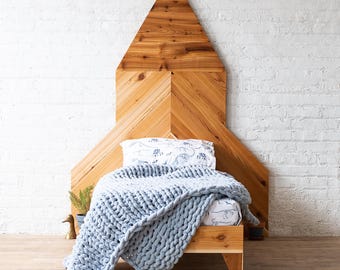 The Rocket Bed - Urban Billy Space Odyssey - Rustic Modern - Toddler Kid's Bed - Solid Wood - Handmade in USA