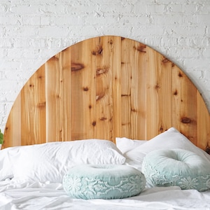 The Rising Headboard - Half Round - Solid Wood Style - Modern Rustic - Boho - Handmade in USA