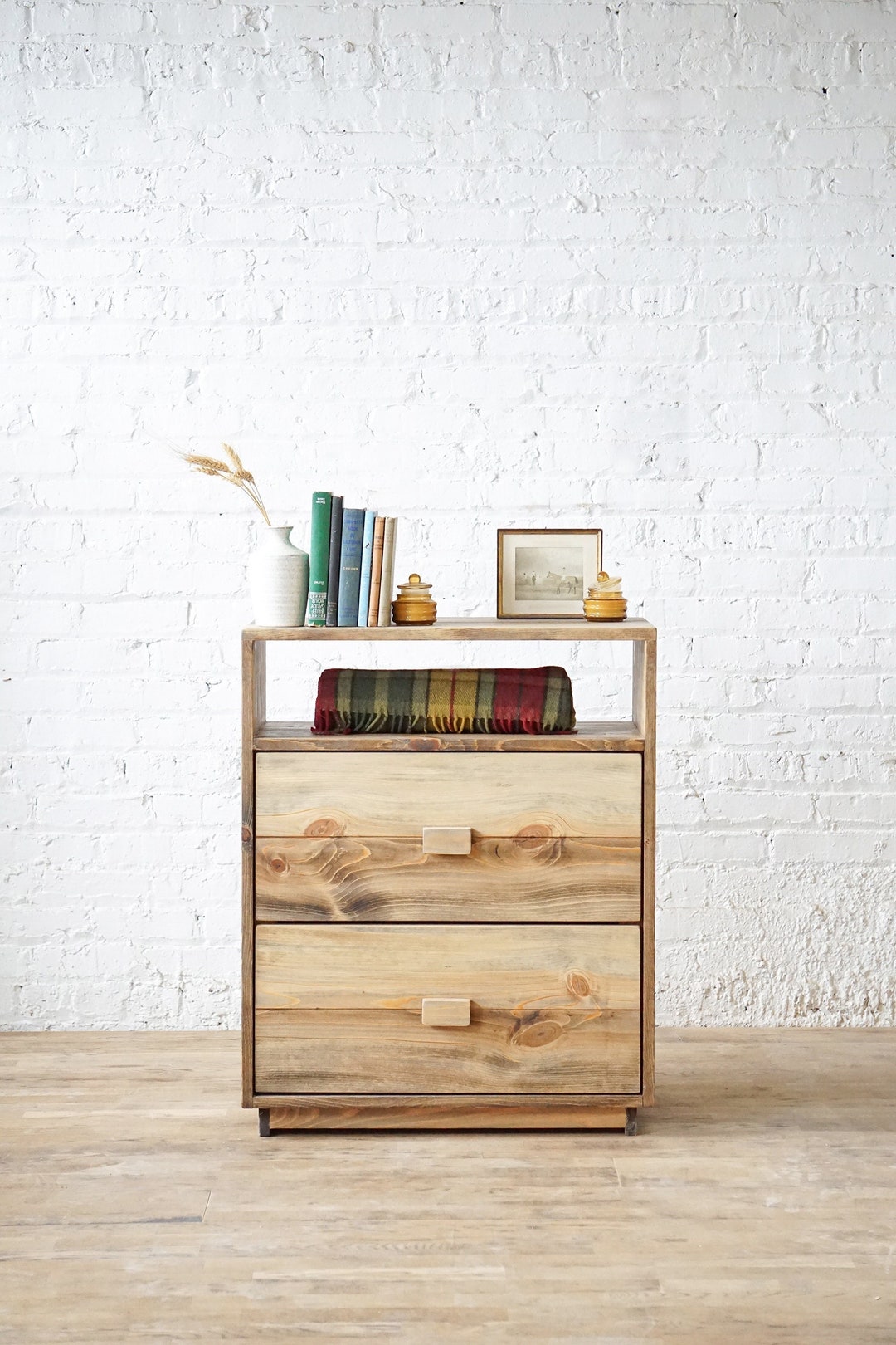 The Winchester Overunder Rustic Modern End Table Drawers Boho