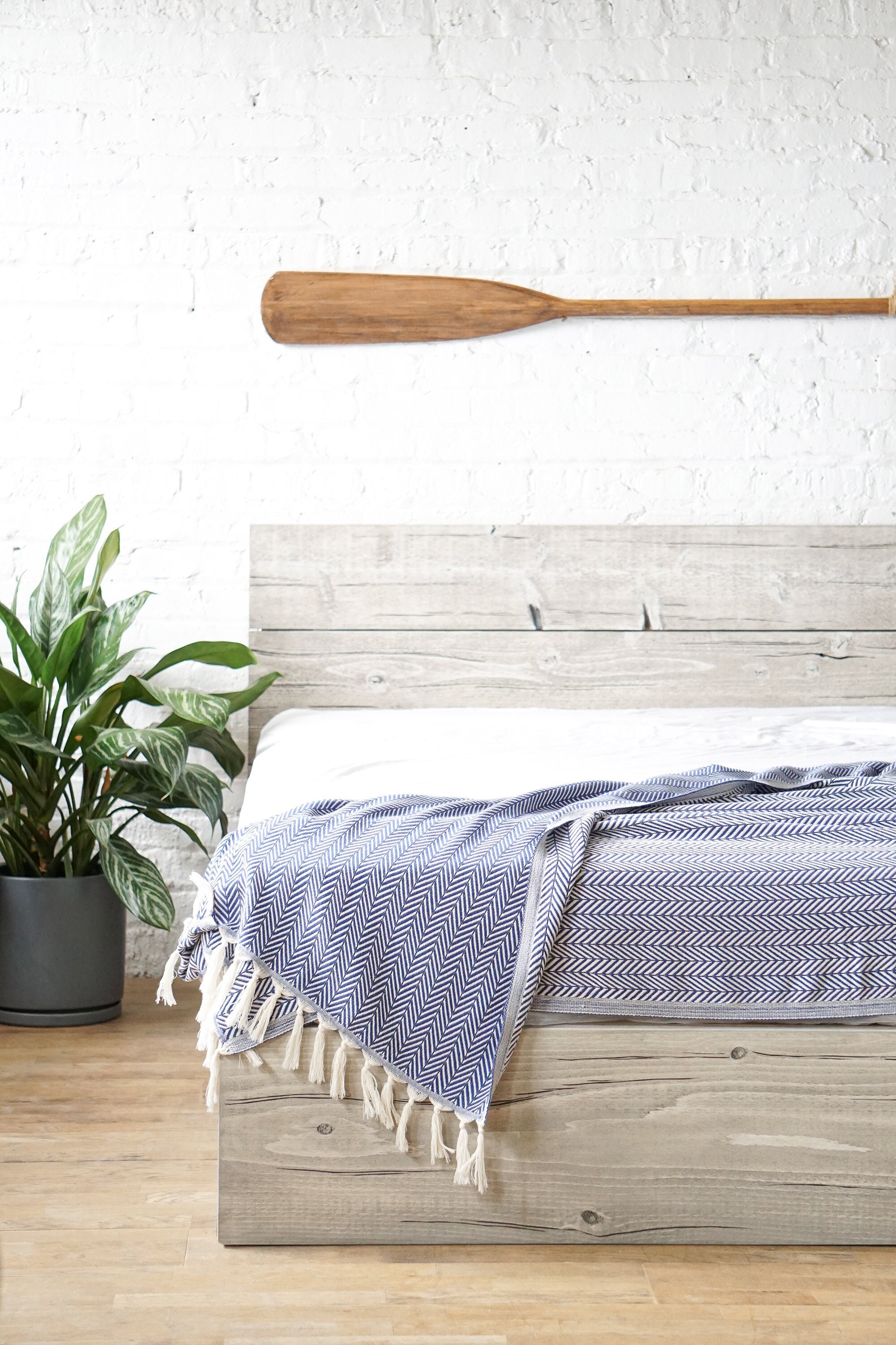 The Butte - Platform Bed Frame & Headboard - Loft Style - Solid Wood - Rustic Modern - Handmade in USA