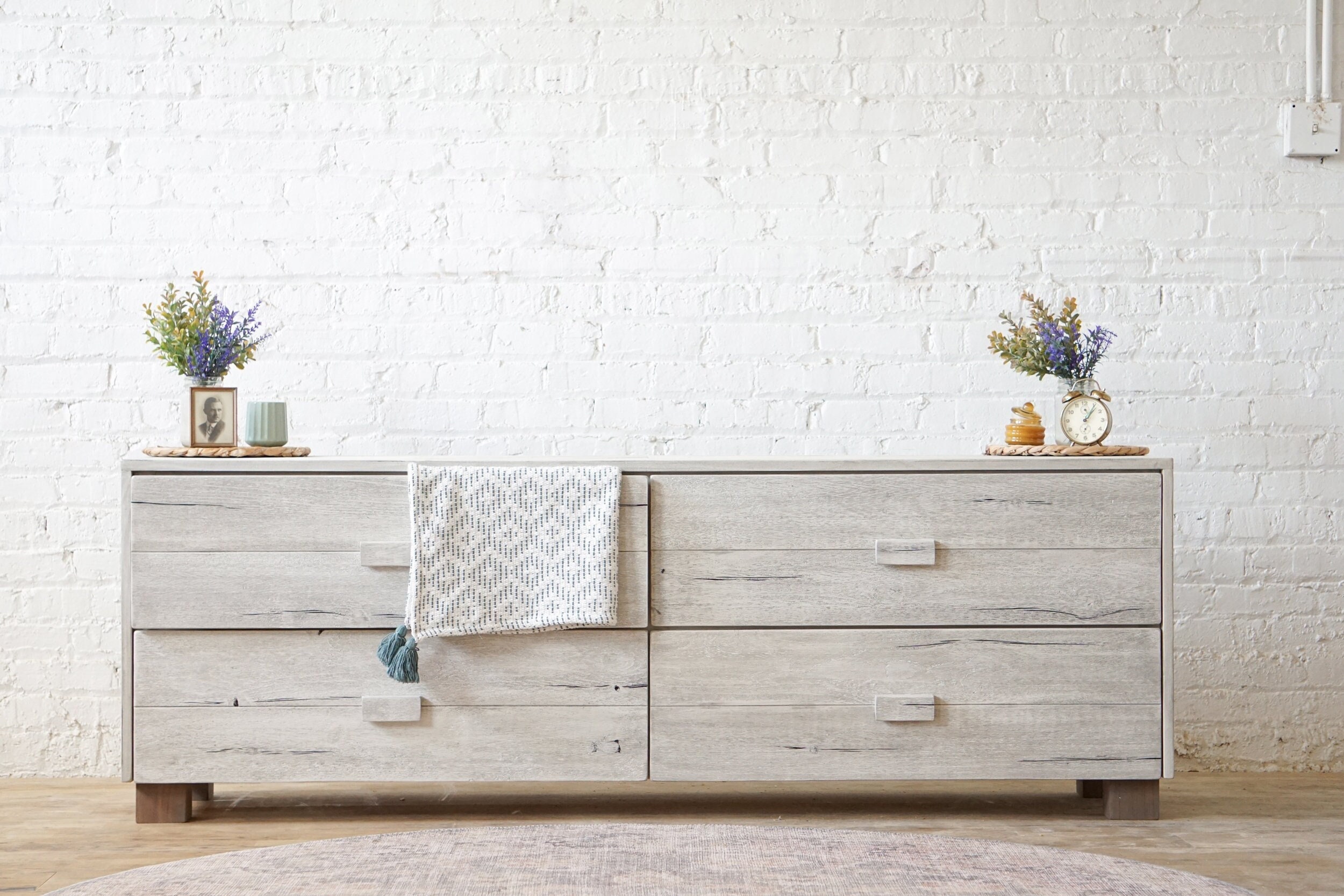 Drawers Dresser - Farmhouse Bedroom Furniture Storage Chest Organizer  Rustic Wood