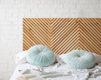 The Summit Headboard - Natural Solid Wood Headboard - Rustic Modern and Mid Century - Farmhouse Bed Board - Organic - Handmade in USA