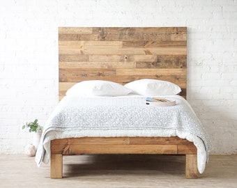 The Boswell Bed Frame - Platform Bed & Headboard - Cedar Barn Wood Style - Farmhouse - Modern Rustic - Cottage - Handmade in USA