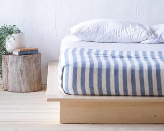 Pale Maple Low Pro Platform Bed Frame - Rustic Modern - Loft Style - Solid Hardwood Handmade in USA - Platform only - No Headboard