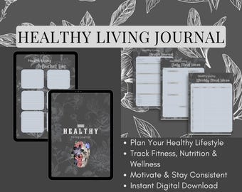 Gothic Wellness-Planer | Fitness, Mahlzeiten & Self-Care Tracker (Digitaler Download)