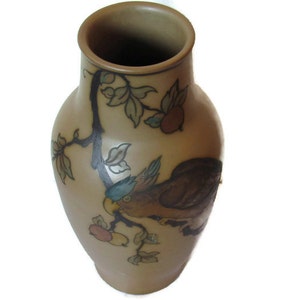 Large  Hjorth Parrot Vase Handmade Danish Art Pottery Circa 1930 MINT CONDITION