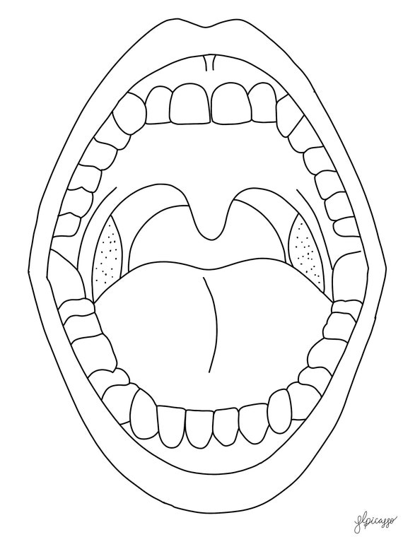 Página para colorear la boca Etsy México