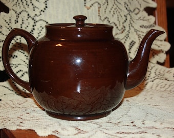 Vintage SADLER Staffordshire Classic Roman Figures Brown Teapot w Gold Trim