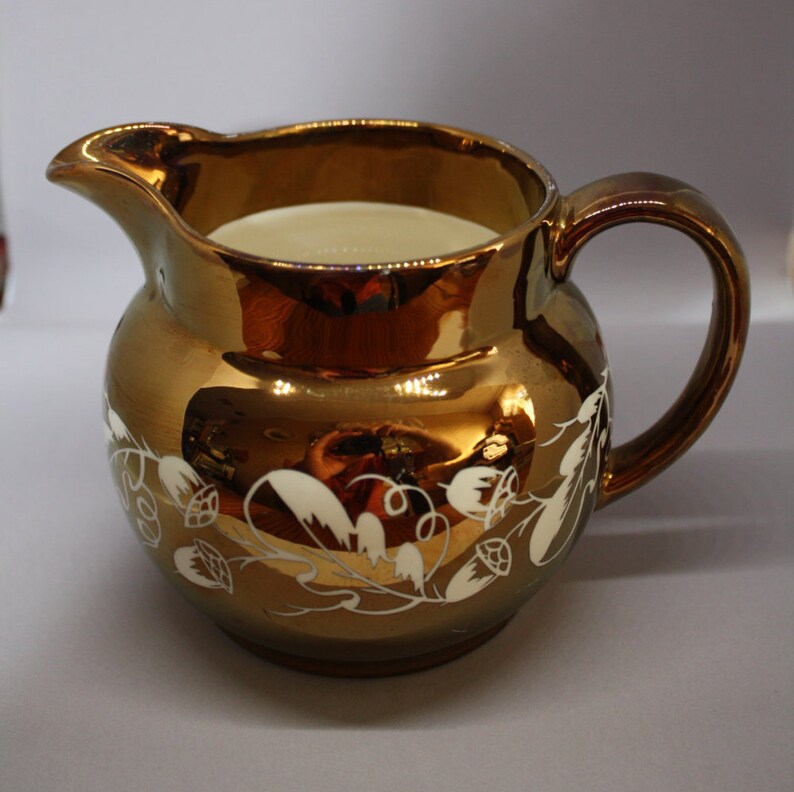 Copper Luster Pitcher Made in England by Wade Etsy