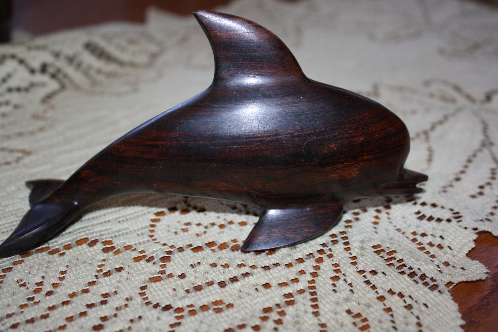 Hand Carved Teak Wood Carved Dolphin/porpoise Vintage Etsy